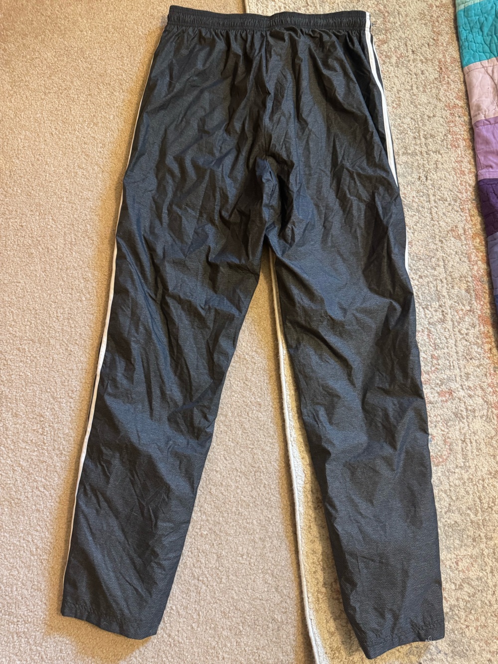 adidas Black Track Pants with White Three-Stripes - Picture 3 of 4